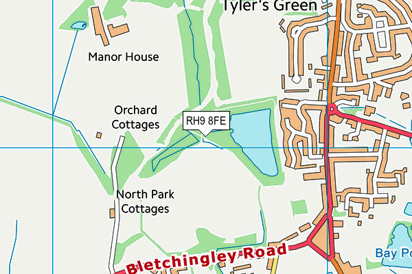 RH9 8FE map - OS VectorMap District (Ordnance Survey)