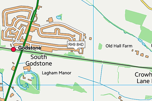 RH9 8HD map - OS VectorMap District (Ordnance Survey)