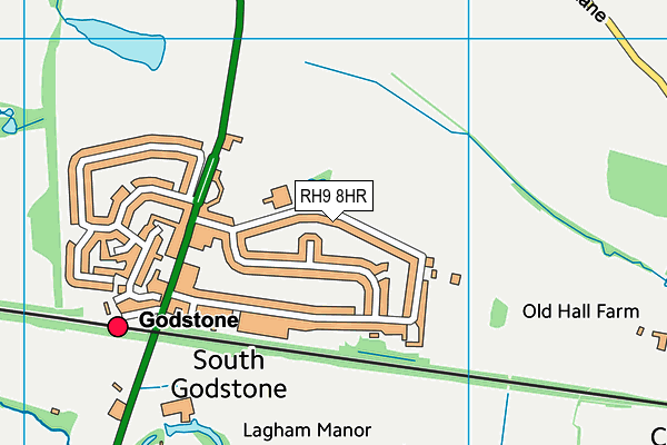RH9 8HR map - OS VectorMap District (Ordnance Survey)