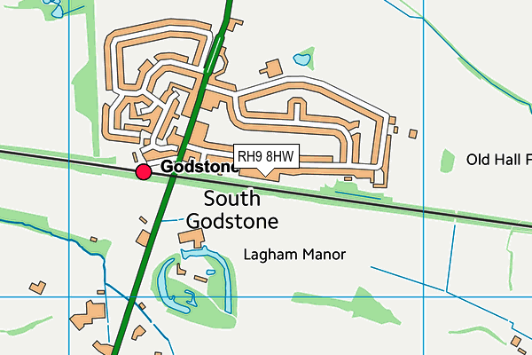 RH9 8HW map - OS VectorMap District (Ordnance Survey)