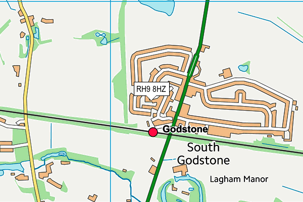 RH9 8HZ map - OS VectorMap District (Ordnance Survey)