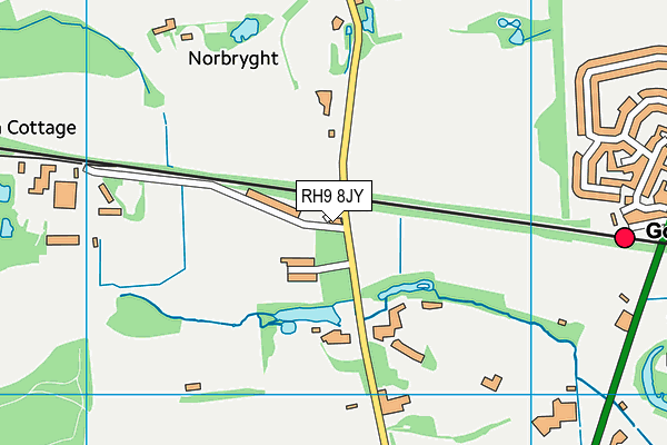 RH9 8JY map - OS VectorMap District (Ordnance Survey)