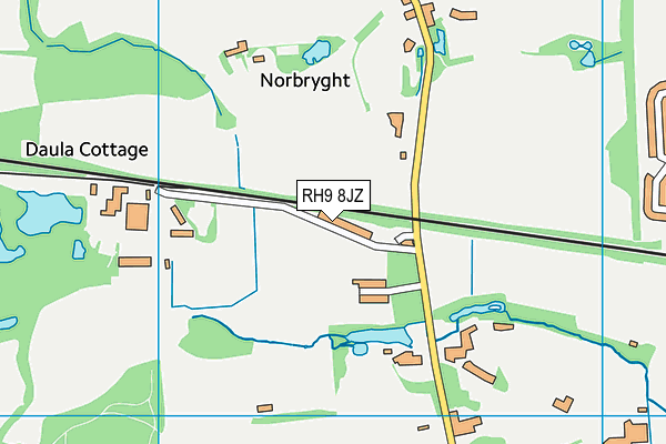 RH9 8JZ map - OS VectorMap District (Ordnance Survey)