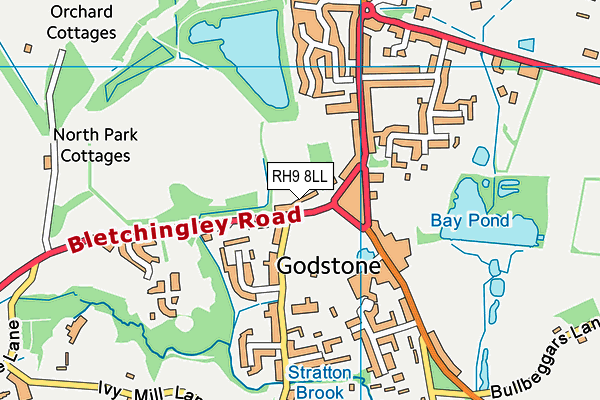 RH9 8LL map - OS VectorMap District (Ordnance Survey)