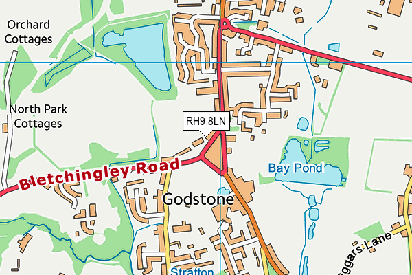 RH9 8LN map - OS VectorMap District (Ordnance Survey)