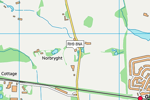 RH9 8NA map - OS VectorMap District (Ordnance Survey)