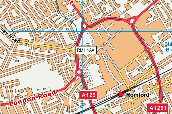 RM1 1AA map - OS VectorMap District (Ordnance Survey)