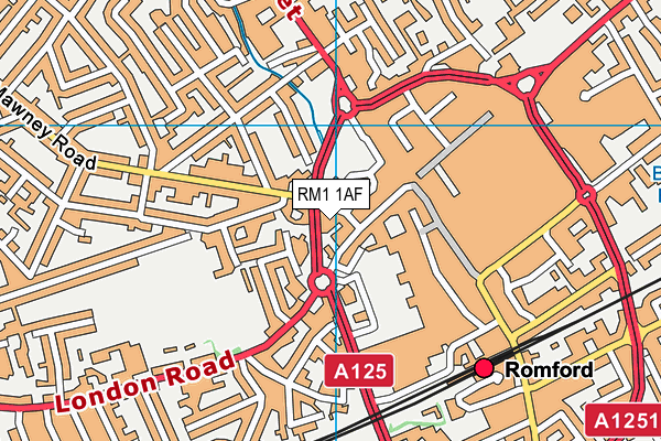 RM1 1AF map - OS VectorMap District (Ordnance Survey)