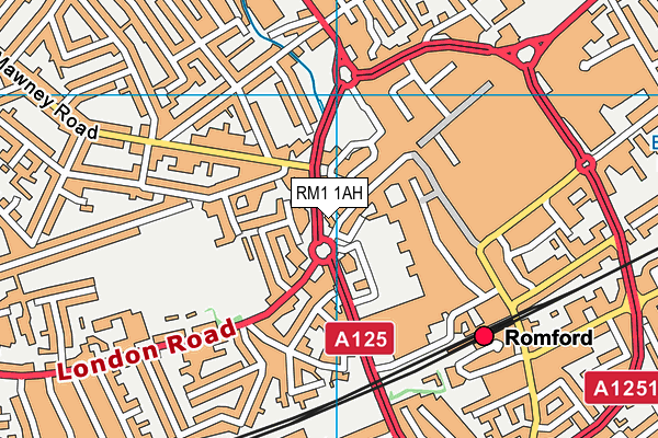 RM1 1AH map - OS VectorMap District (Ordnance Survey)