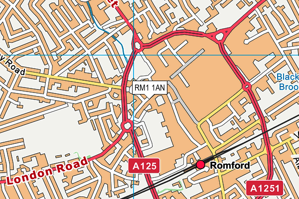 RM1 1AN map - OS VectorMap District (Ordnance Survey)