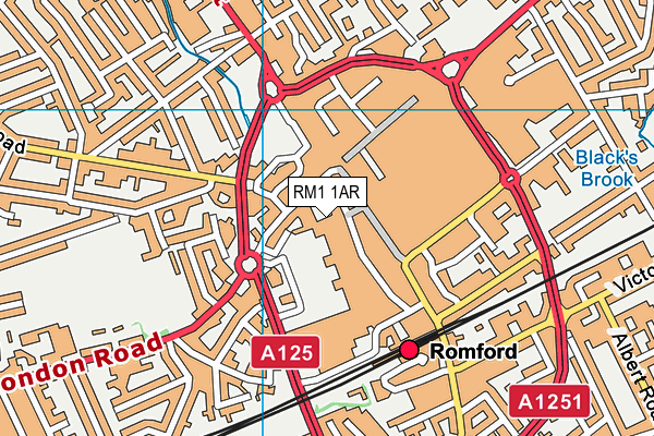 RM1 1AR map - OS VectorMap District (Ordnance Survey)