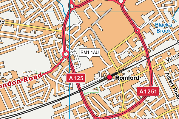 Nuffield Health (Romford) map (RM1 1AU) - OS VectorMap District (Ordnance Survey)