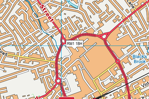 RM1 1BH map - OS VectorMap District (Ordnance Survey)