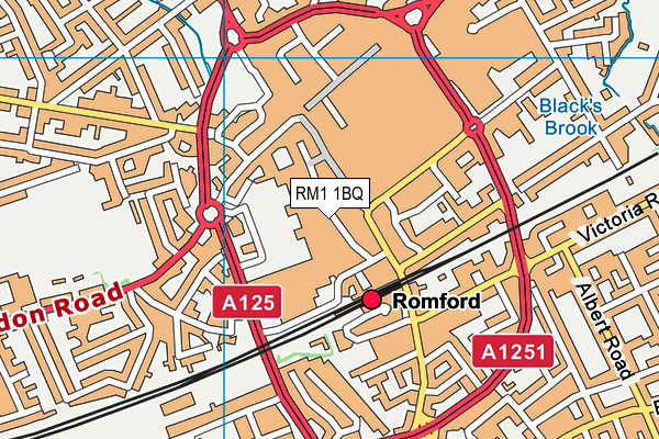 RM1 1BQ map - OS VectorMap District (Ordnance Survey)