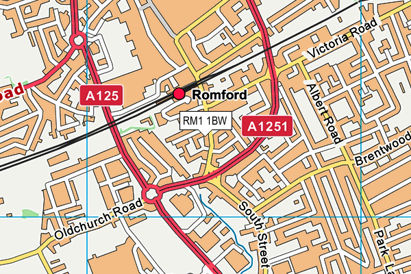 RM1 1BW map - OS VectorMap District (Ordnance Survey)