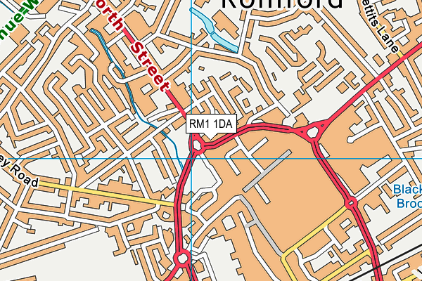 RM1 1DA map - OS VectorMap District (Ordnance Survey)
