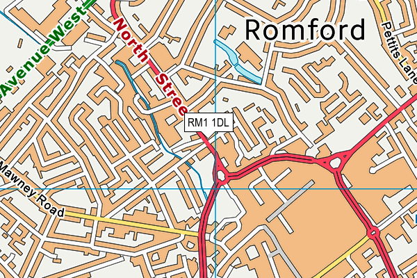 RM1 1DL map - OS VectorMap District (Ordnance Survey)