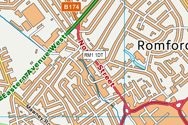 RM1 1DT map - OS VectorMap District (Ordnance Survey)