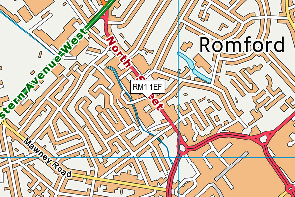 RM1 1EF map - OS VectorMap District (Ordnance Survey)