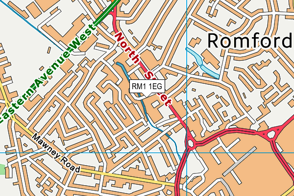 RM1 1EG map - OS VectorMap District (Ordnance Survey)
