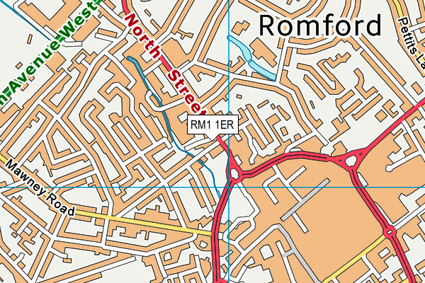 RM1 1ER map - OS VectorMap District (Ordnance Survey)