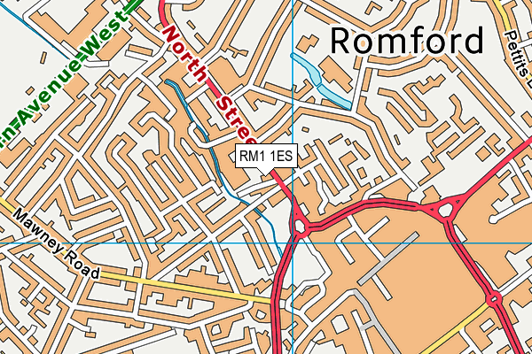 RM1 1ES map - OS VectorMap District (Ordnance Survey)