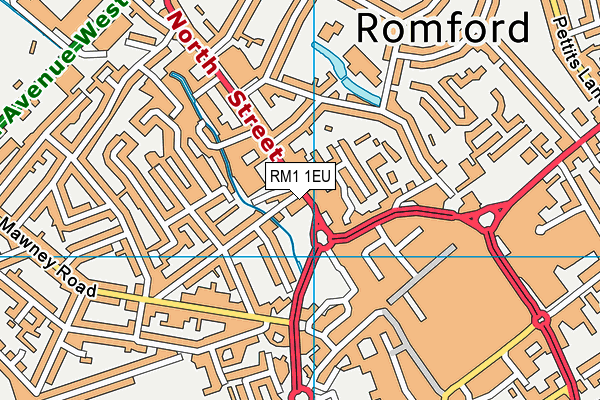 RM1 1EU map - OS VectorMap District (Ordnance Survey)