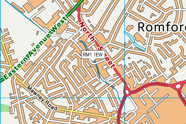 RM1 1EW map - OS VectorMap District (Ordnance Survey)