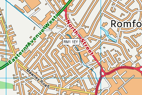 RM1 1EY map - OS VectorMap District (Ordnance Survey)