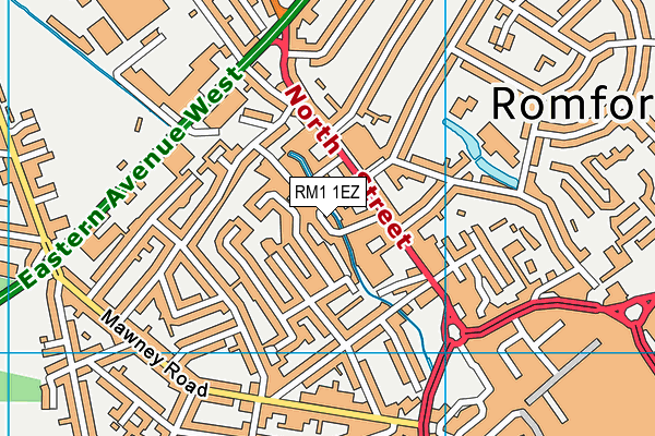 RM1 1EZ map - OS VectorMap District (Ordnance Survey)