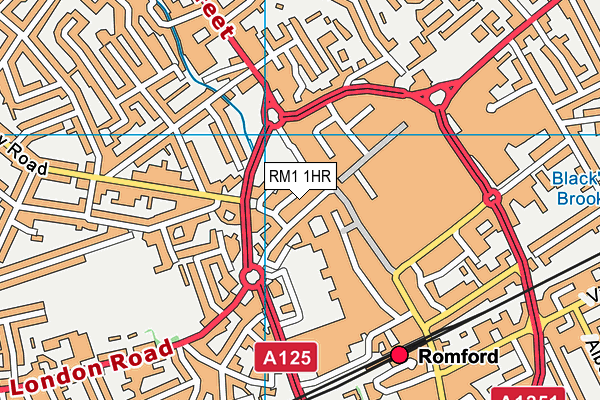 RM1 1HR map - OS VectorMap District (Ordnance Survey)