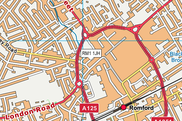 RM1 1JH map - OS VectorMap District (Ordnance Survey)