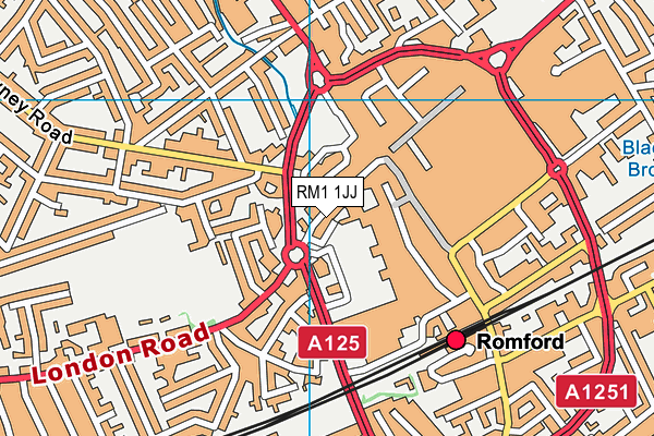 RM1 1JJ map - OS VectorMap District (Ordnance Survey)