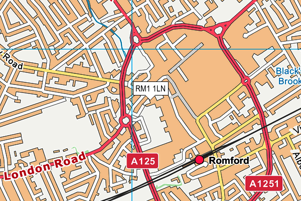 RM1 1LN map - OS VectorMap District (Ordnance Survey)