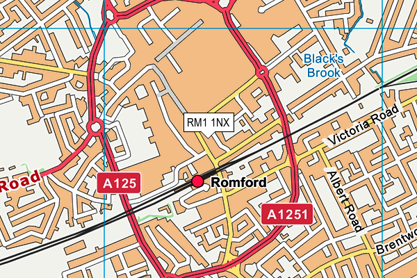 RM1 1NX map - OS VectorMap District (Ordnance Survey)