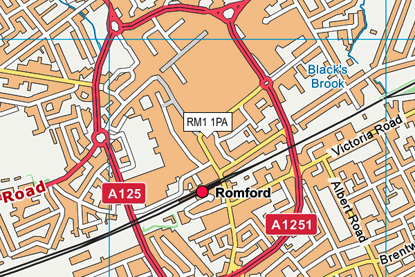 RM1 1PA map - OS VectorMap District (Ordnance Survey)