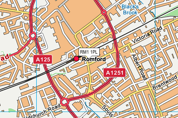 RM1 1PL map - OS VectorMap District (Ordnance Survey)
