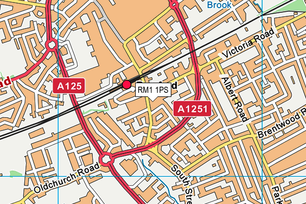 RM1 1PS map - OS VectorMap District (Ordnance Survey)