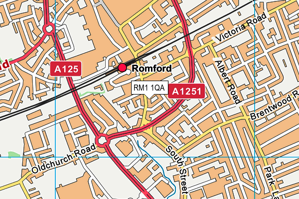 RM1 1QA map - OS VectorMap District (Ordnance Survey)