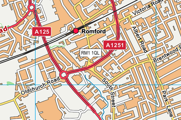 RM1 1QL map - OS VectorMap District (Ordnance Survey)