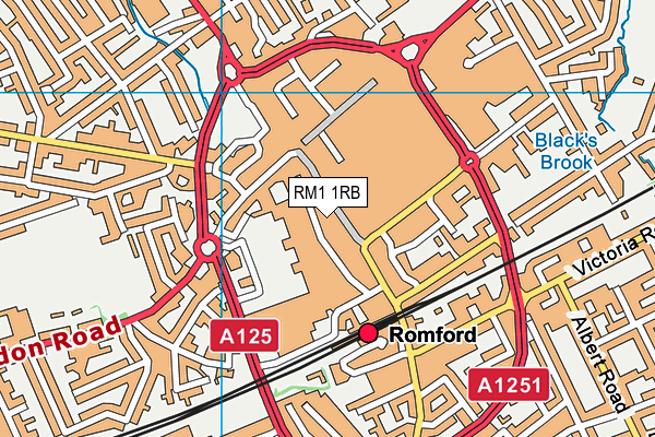RM1 1RB map - OS VectorMap District (Ordnance Survey)