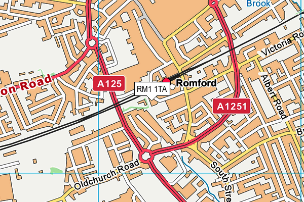 RM1 1TA map - OS VectorMap District (Ordnance Survey)