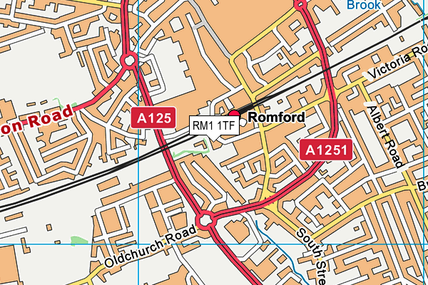 RM1 1TF map - OS VectorMap District (Ordnance Survey)