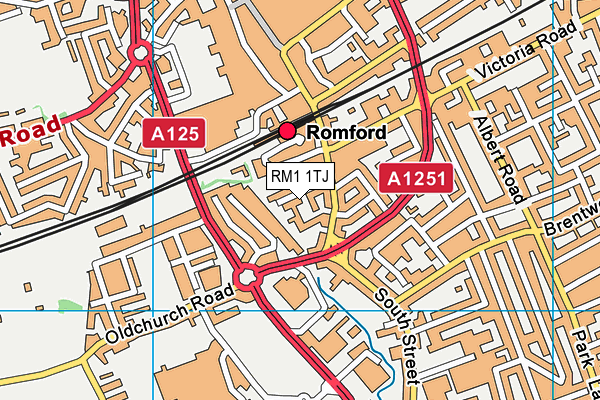 RM1 1TJ map - OS VectorMap District (Ordnance Survey)