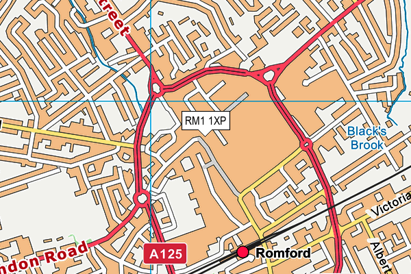 RM1 1XP map - OS VectorMap District (Ordnance Survey)
