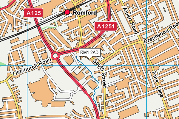 RM1 2AD map - OS VectorMap District (Ordnance Survey)
