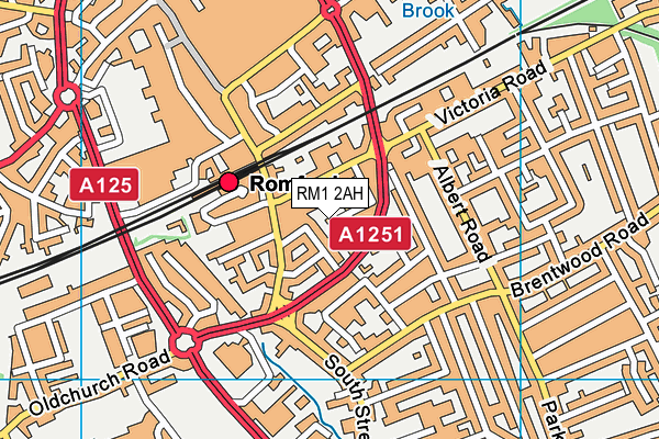 RM1 2AH map - OS VectorMap District (Ordnance Survey)