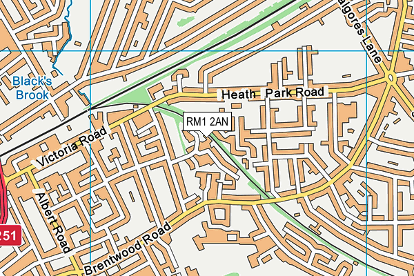 RM1 2AN map - OS VectorMap District (Ordnance Survey)