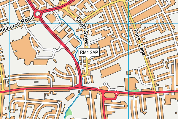 RM1 2AP map - OS VectorMap District (Ordnance Survey)