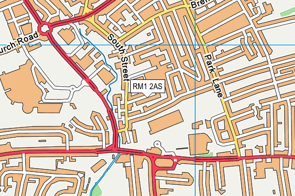 RM1 2AS map - OS VectorMap District (Ordnance Survey)